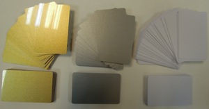 Пластиковые карточки под УФ печать. Золотая, Серебряная, белая